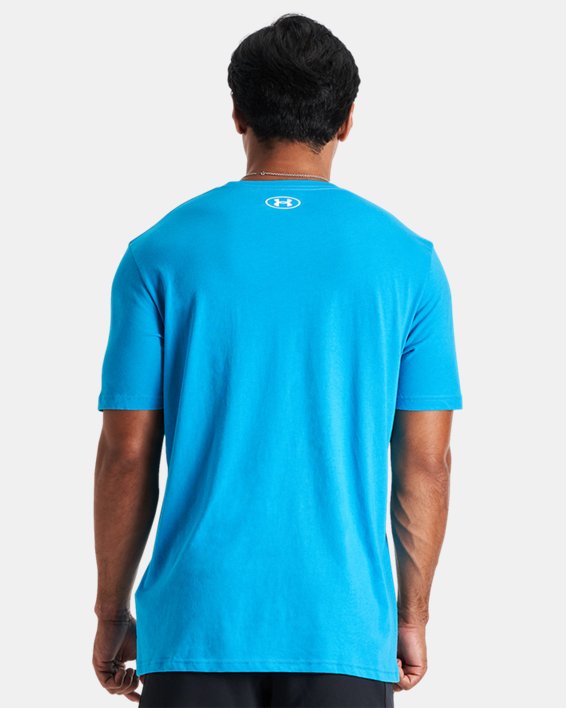 Men's UA Graphic Cotton T-Shirt, Blue, pdpMainDesktop image number 1